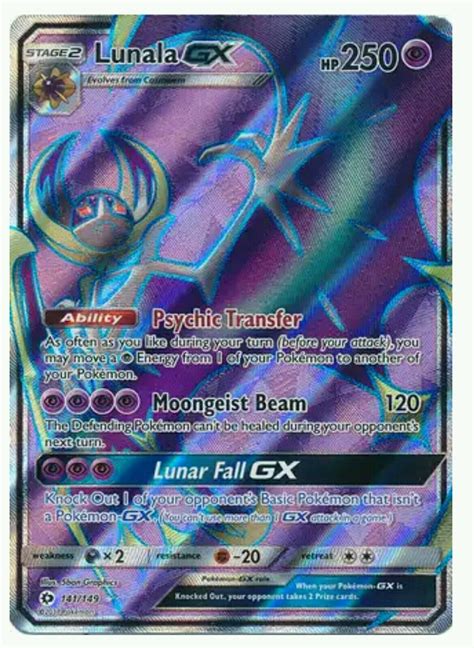 Lunala Gx 141149 Full Art Ultra Rare Sun And Moon