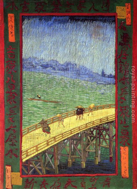 Japonaiseriebridge In The Rain After Hiroshige By Vincent Van Gogh
