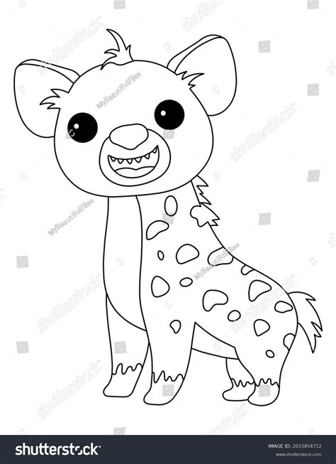 Hyena Coloring Page Kids Stock Illustration 2033854712 Shutterstock
