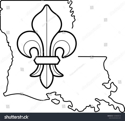Louisiana State Symbol Vector Outline Icon เวกเตอร์สต็อก ปลอดค่า