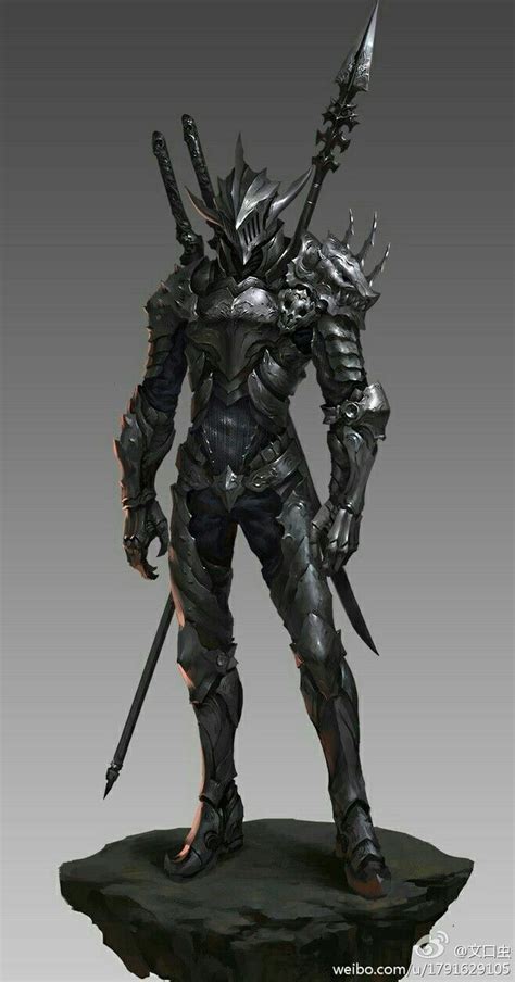 Knight Black Armor Dragon Armor Fantasy Armor Fantasy Character Design