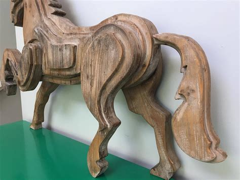 Very Large Wood Horse Sculpture Most Preferential