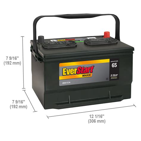 Everstart Maxx Lead Acid Automotive Battery Group Size 65 12 Volt 850