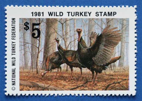 u s nwtf06 1981 national wild turkey federation wild turkey stamp ebay