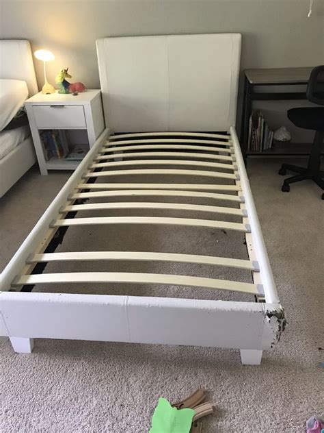 One of our friendly associates will be happy to help you find the perfect match for an amazing price. TWO twin size beds (w/o mattress) for sale. The cats have ...