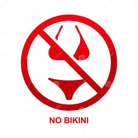No Bikini Sign Isolated On White Background Stock Vector Illustration Of Female Circle 195714415