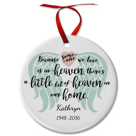 Personalized In Loving Memory Funeral Remembrance Hanging Ceramic Round