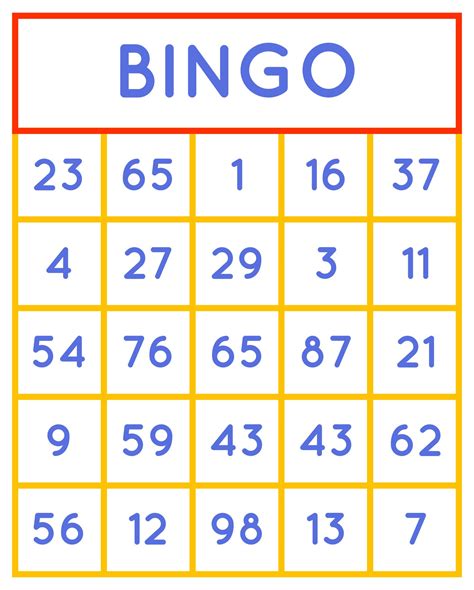 Numbers Bingo Printable