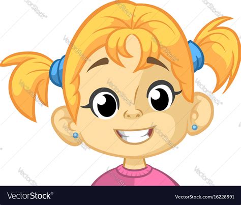 Cartoon Funny Girl Head Royalty Free Vector Image