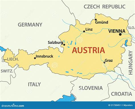 Autriche Carte Europe Carte Dautriche Plan Des 13 Lieux à Voir L