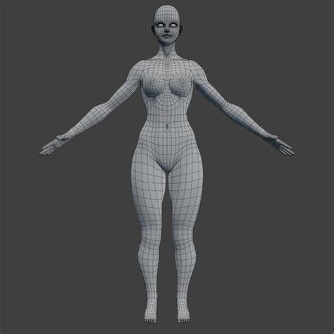 Woman Character Base Mesh Rigged 3d Model Female Characters Model