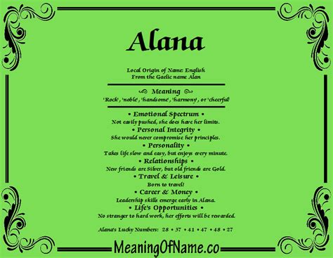 Significado Del Nombre De Alanna