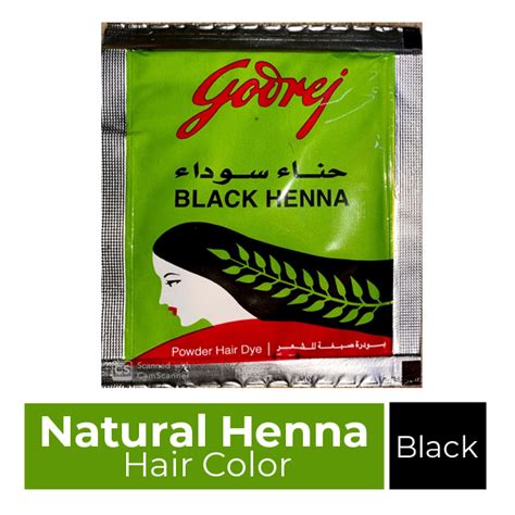 Godrej Natural Black Henna Powder Hair Dye Color Single Satchay Shopznowpk