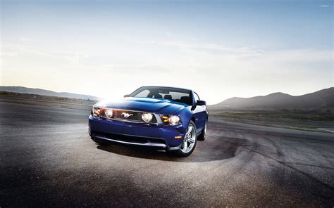 Dark Blue Shelby Mustang Gt500kr Front Side View Wallpaper Car