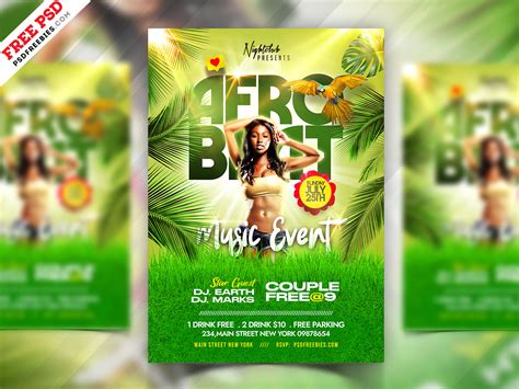 Afro Beat Event Party Flyer Psd Template Psdfreebies Com