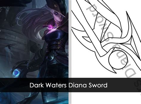 Dark Waters Diana Sword Blueprint League Of Legends Etsy