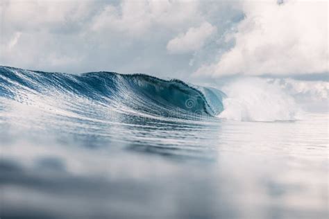 Ocean Barrel Wave In Ocean Breaking Wave For Surfing Stock Image
