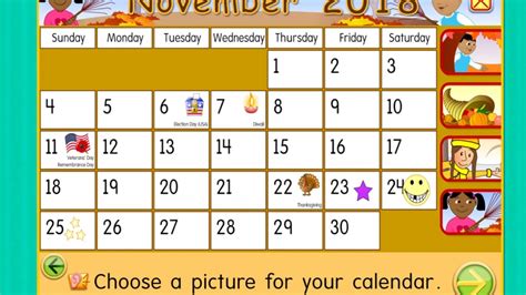 Friday November 23 2018 Daily Calendar For Kids Starfall Youtube