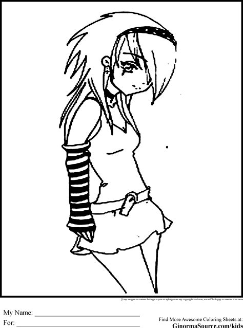 Beautiful Emo Anime Coloring Pages To Print Top Free Printable