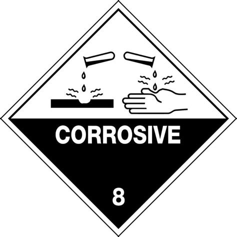 Hazchem Sign Corrosive 8 Metal
