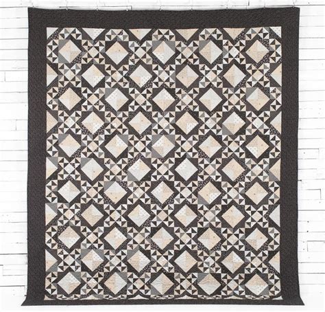 Colonial Manor Fabric And Black And Tan Pattern Quilt Kit None Quilt