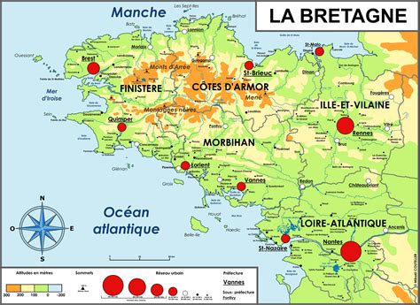 Carte De Bretagne Avec Villes Principales Vacances Arts Guides Voyages
