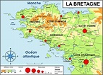 Carte de la Bretagne - Villes, relief, sites touristiques, départements
