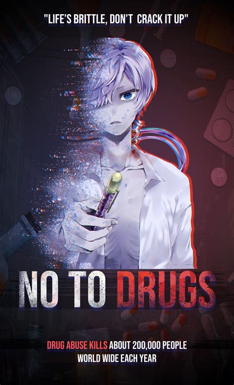 Artstation Anime No To Drugs Poster Design
