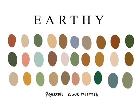 Earthy Procreate Palette Colours Colors Etsy Procreate Palette Earthy Color Palette