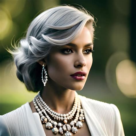 Premium Photo Beautiful Women With White Hair