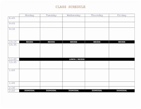 Weekly College Schedule Template Best Of 7 Best Of Printable Class