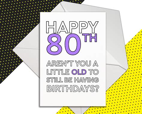 Funny 80th Birthday Card Happy Eighty Birthday Granddad Rude Etsy