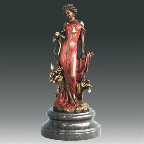 Atlie Bronzes Beautiful Flora Goddess Statue Girl Figurine Bronze Sculpture Holiday Ts Europe
