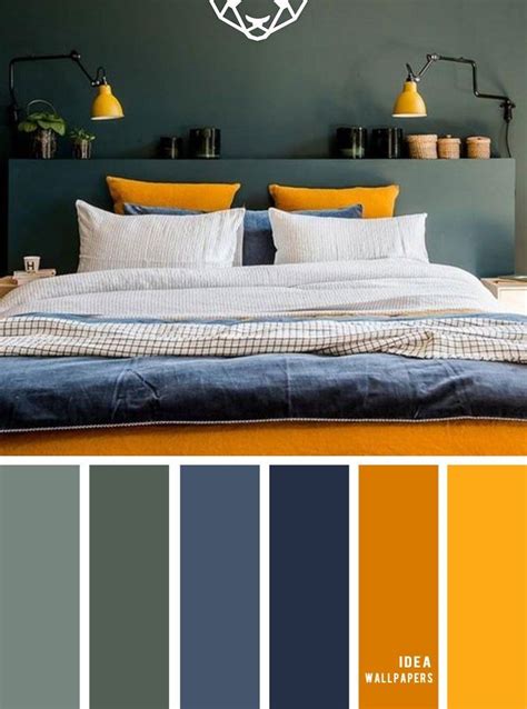 10 Best Color Schemes For Your Bedroom Green Dark Blue Mustard