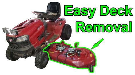 How To Remove Mower Deck On Craftsman Riding Tractor Youtube