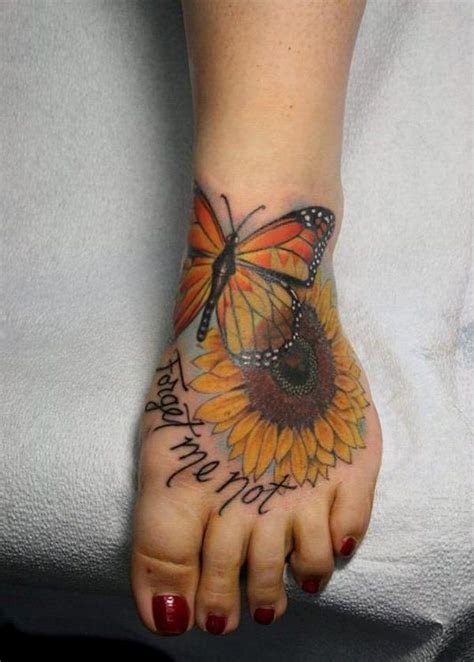 Butterfly Sunflower Tattoo Designs Yukiko Larry