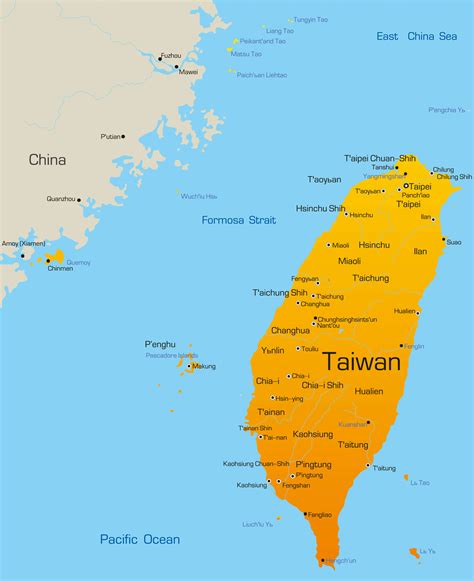 Map Of Taiwan Guide Of The World