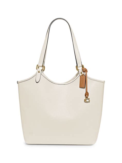 Coach Polished Pebble Leather Everyday Tote In Chalk Modesens