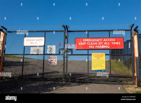 Manchester Airport Perimeter Safety Security Fence Stock Photo