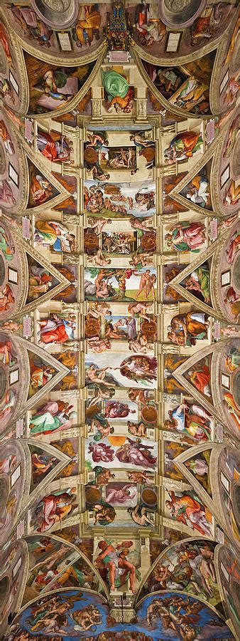 The first section still contains sharp discrepancies in scale between the large figures outside the. The Sistine Chapel Ceiling Painting by Michelangelo Buonarroti