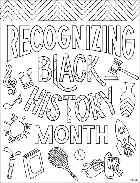 Recognizing Black History Month Coloring Page