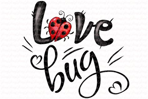 love bug valentine clipart illustrations ~ creative market
