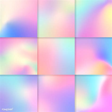 Colorful Holographic Gradient Background Design Set Free Image By