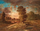 Théodore Rousseau, "Paysage au crépuscule" (Landscape with sunset ...