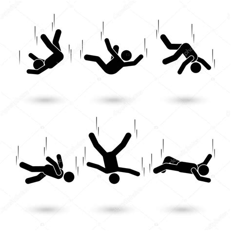 Icon Stick Figure  Falling Man Stick Figure Pictogram Different