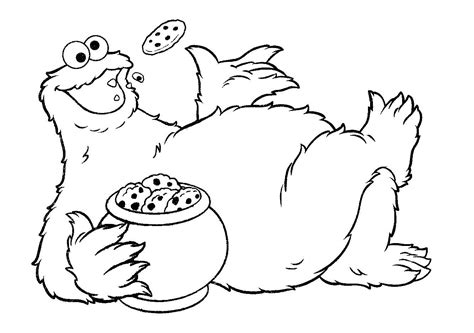 Coloring Pages Free Cookie Monster Coloring Pages
