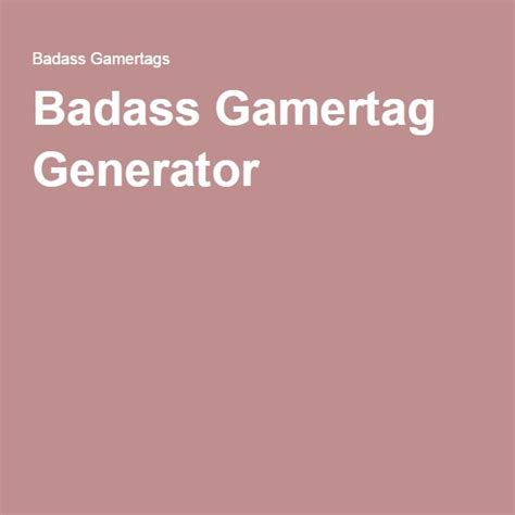 Badass Gamertag Generator Badass Gamertags Badass