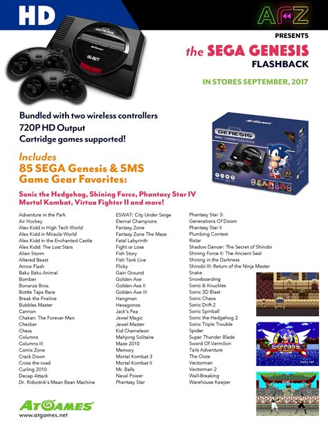 Sega Genesis Flashback Hd 2017 Game List Kurtengineering