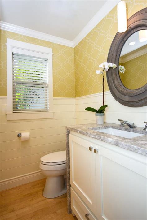 Small Powder Room Is Light And Bright In White And Gold Hgtv