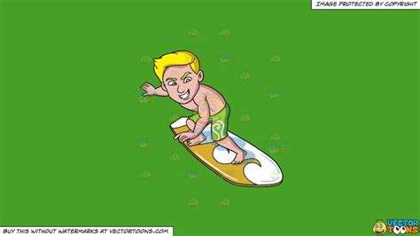 Clipart A Surfer Guy Riding With Thrill On A Solid Kelly Green A
